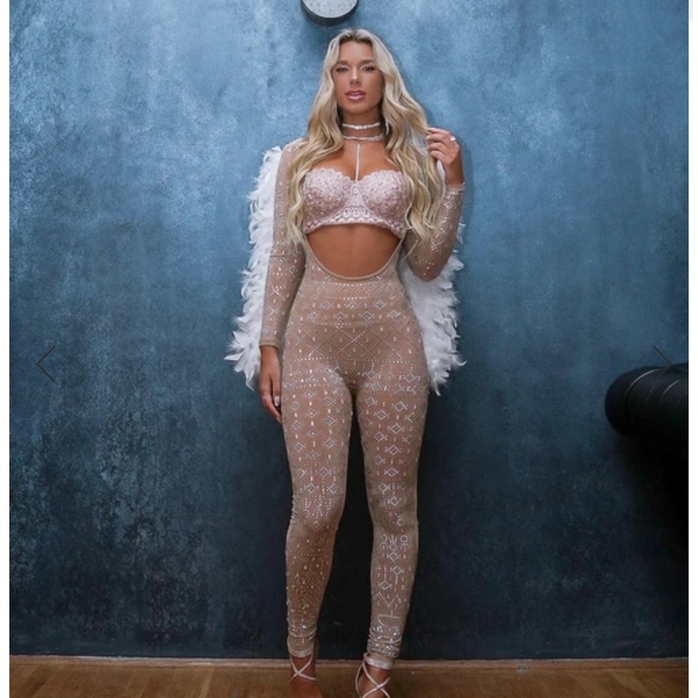 Windsor embellished catsuit Kylie Jenner angel Halloween costume look alike
